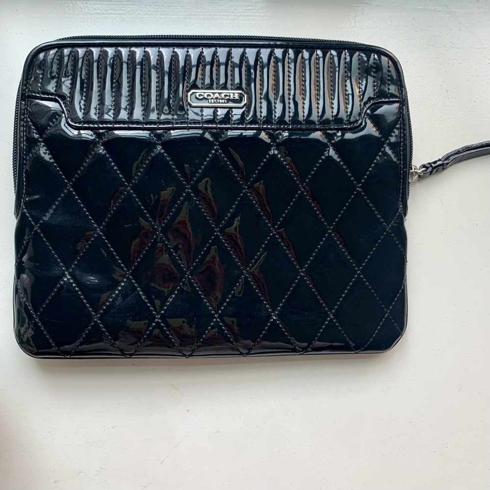 COACH PATENT LEATHER LOGO IPAD/KINDLE/ MEDIA CASE